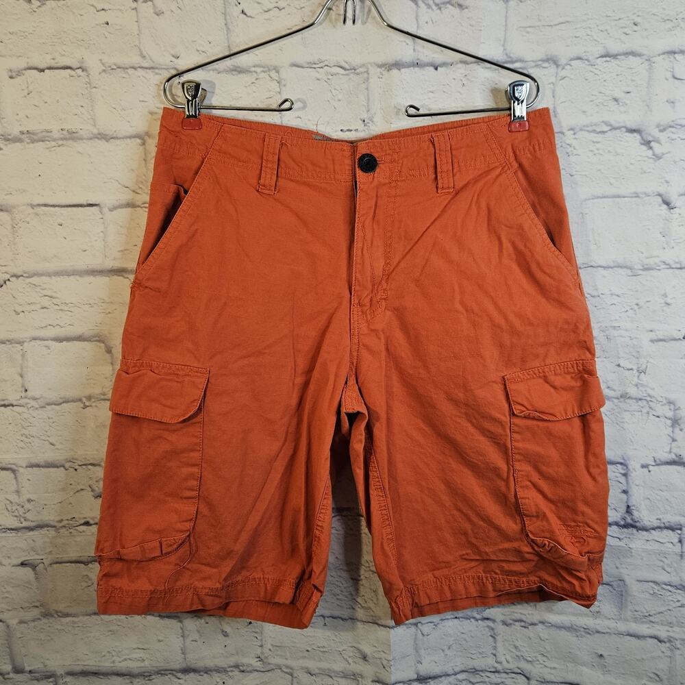 No Fear Vintage Y2K Cargo Shorts Orange Skate Moto Men’s Size 32